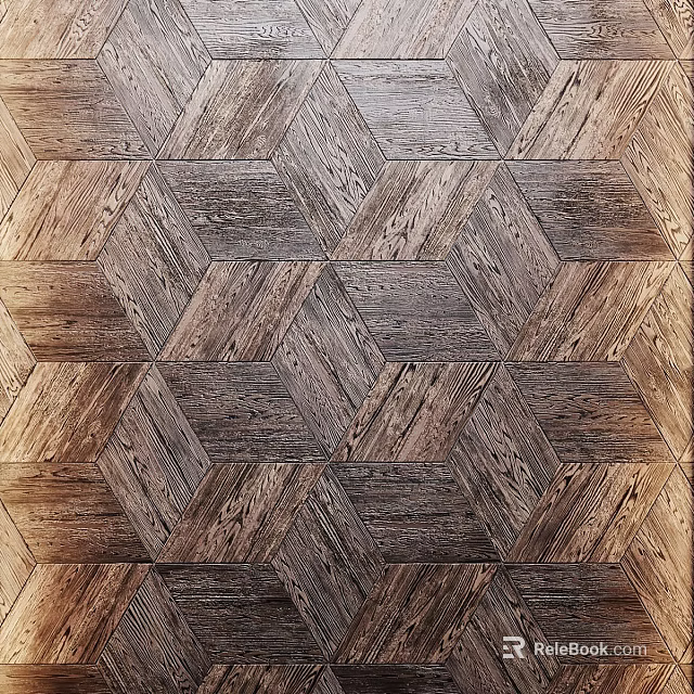 Classic Hexagonal Wooden Flooring With Intricate Pattern And Natural Wood Grain 3d model 