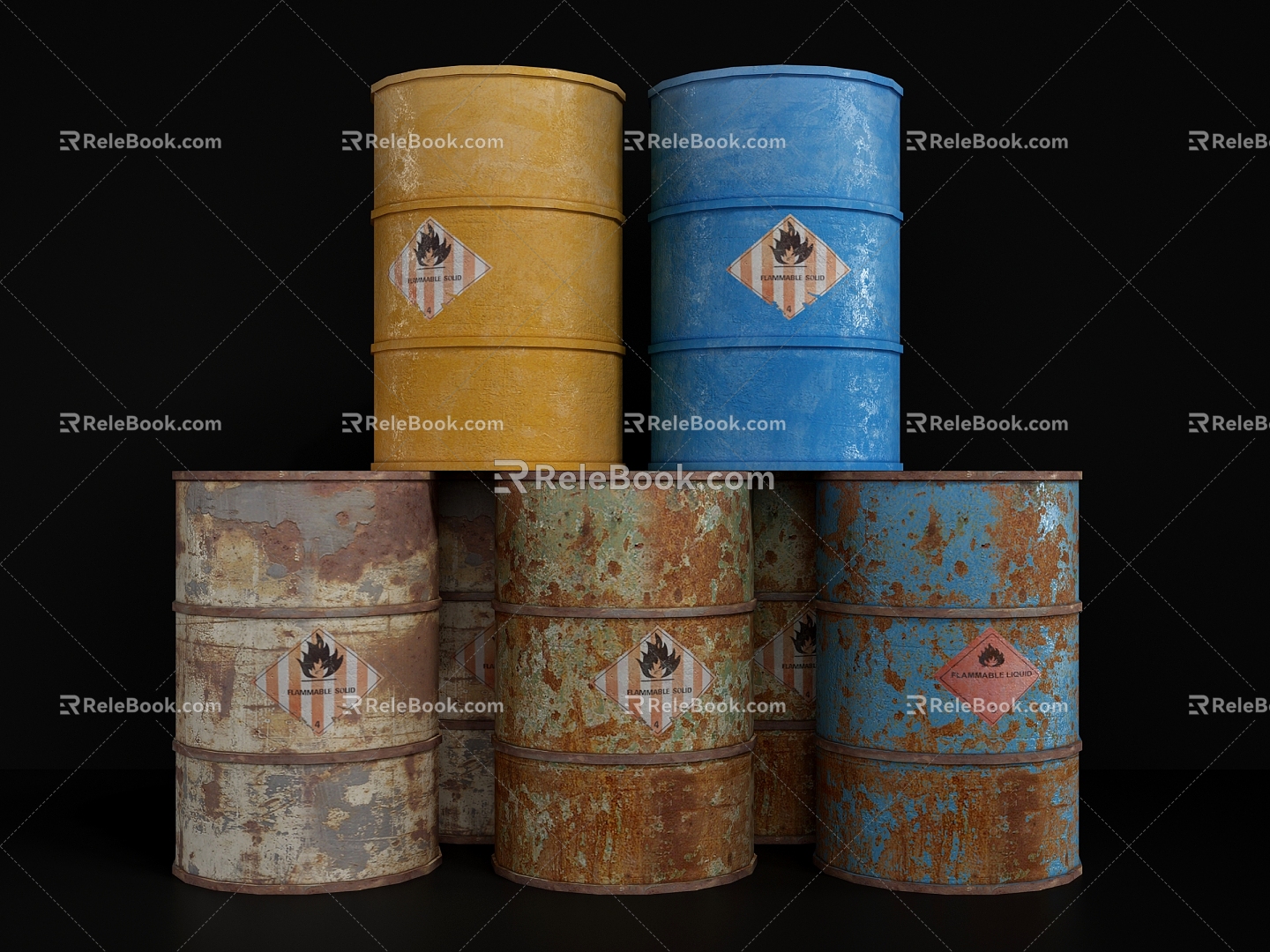 Modern barrel gasoline barrel 3d model