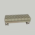 Light Gray Tufted Sofa Bench With Modern Wooden Legs And Comfortable Design