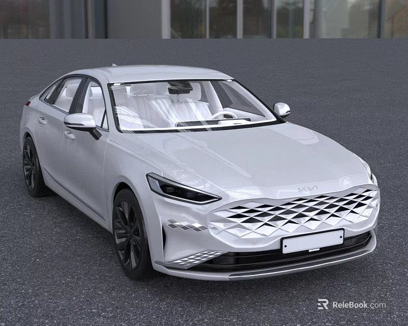 Silver Modern Sedan With Sleek Body Lines Black Wheels And Stylish Front Grille 3d model 