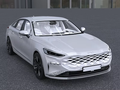 Silver Modern Sedan With Sleek Body Lines Black Wheels And Stylish Front Grille 3d model