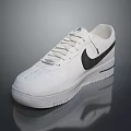 White Nike Sneakers With Black Swoosh Minimalist Clean Design for Casual Wear