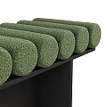 Multiple Green Cylindrical Textured Stools on Black Stand for Modern Decor