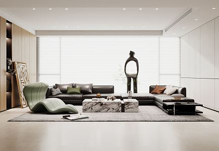 modern living room 3d model