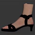 Women's Black Strappy Sandals With Heels For Daily Casual Wear