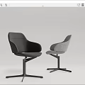 Modern Gray Office Chairs With Ergonomic Armrests Swivel Metal Base And Comfortable Design