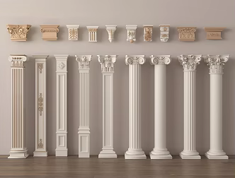 Gypsum component of column stigma gypsum column 3d model