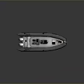 Modern Gray Inflatable Boat With Metal Frame Seats Console And Motor