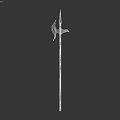 Medieval Long Handle Weapon with Metal Spear Axe Head and Wooden Shaft for Ancient Warfare