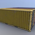 Industrial Equipment Featuring Multicolored Containers Yellow Red Gray Blue Neatly Arranged