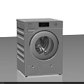 White Front Load Washing Machine With Digital Display And Sleek Modern Design 3d model
