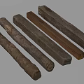 Various Textured Columns in Different Materials Arranged Together on 3d model