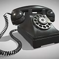 Vintage Black Telephone With Rotary Dial And Coiled Cord Classic Communication Device