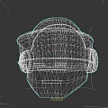 Game Movie Character White Helmet with Red LED Cyberpunk Display and Colorful Accents