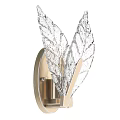 Crystal Leaf Shaped Wall Sconce With Gold Frame And Elegant Design 3d model