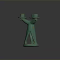 Green Human Shaped Ceramic Candle Holder With Two Candles For Home Decor