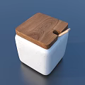 Kitchen Storage Containers With Wooden Lids Labeled STAR 75 Plus Coffee 3d model