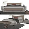 Modern Double Bed 3d model
