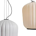 Modern White Pleated Hanging Pendant Lights with Fabric Design for Interior Spaces