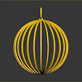 Golden Decorative Spherical Household Item With Cage Like Wire Frame For Home Use