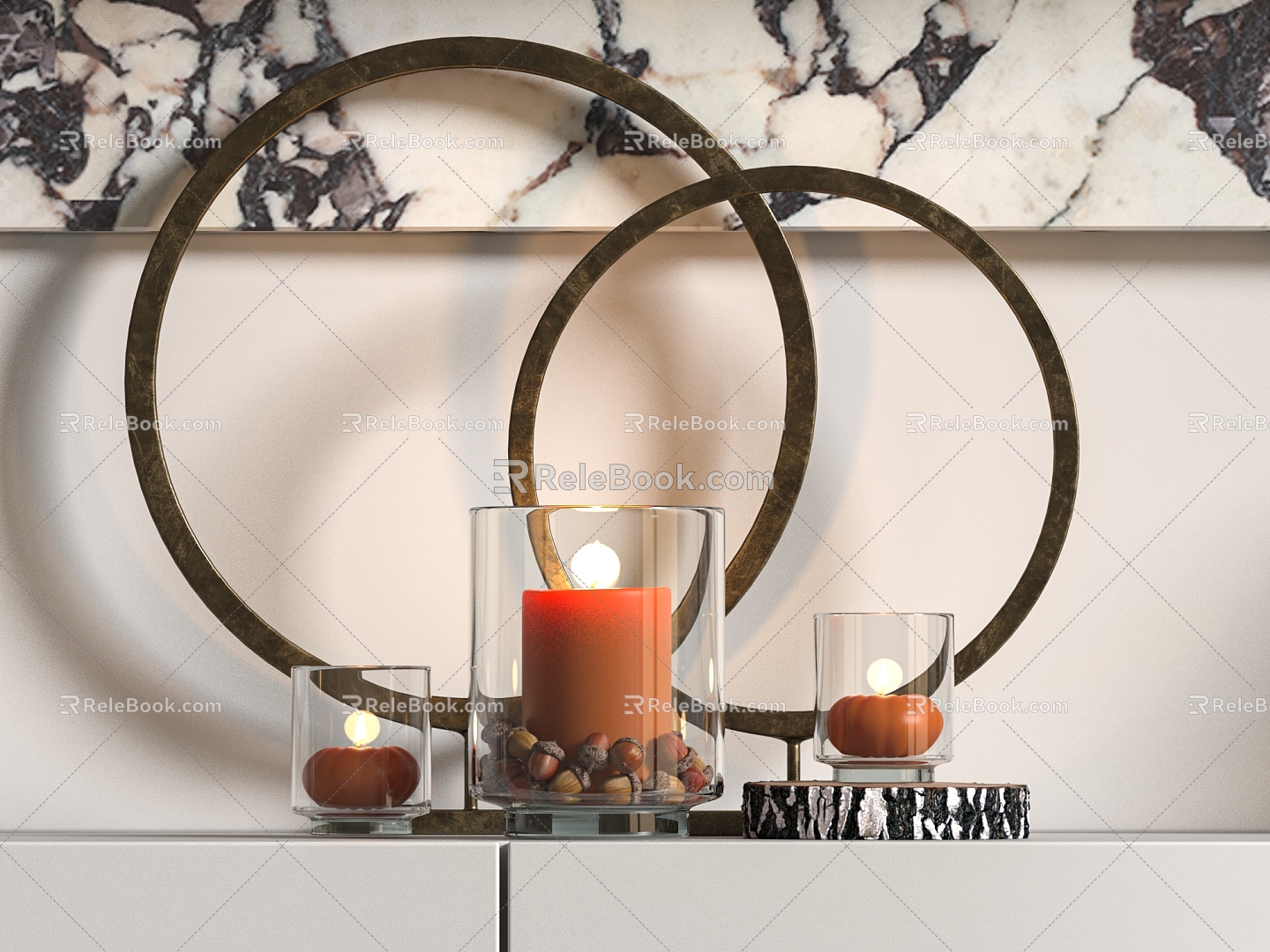 Modern Candle Ornament Candlestick 3d model