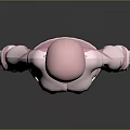 Game Movie Character With Pink Hoodie Blue Shorts Pink Short Hair And Black Long Socks