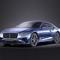 Blue Luxury Two Door Coupe Car With Chrome Grille And Alloy Wheels Design