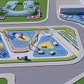 Colorful Children's Play Area Design With Multiple Play Zones And Fun Facilities