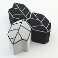 Modern Geometric Black And White Modular Stool Design For Living Room 3d model