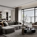 Modern Living Dining Room Interior Design With Sofa Coffee Table And Accent Chair