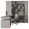 Modern Table and Chair Combination Boss Office Desk Chair Wall Decoration 3d model