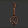 Vintage Brass Key with Intricate Circular Handle Design for Home Decor and Daily Use