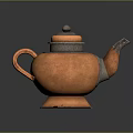 Vintage Copper Teapot With Traditional Design Lid Curved Spout And Sturdy Handle Base