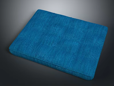 Blue Square Furniture Cushion With Soft Textured Fabric For Chair Seats 3d model