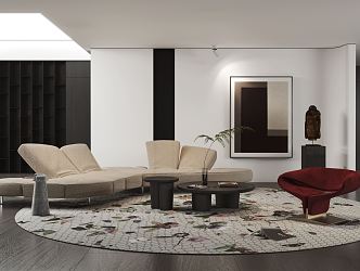 modern living room 3d model