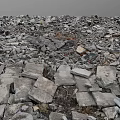 Construction Waste Materials With Scattered Broken Stones And Concrete Chunks On Ground 3d model