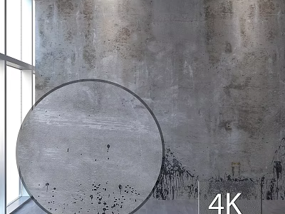 Round Textured Concrete Component With Decorative Design In Modern Indoor Space 3d model