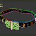 Stylish Dark Brown Leather Belt With Red Lining And Silver Decorative Buckle
