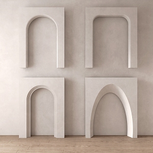 Silent wind door opening dumb arched door opening rounded door opening 3d model