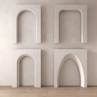 Silent wind door opening dumb arched door opening rounded door opening 3d model