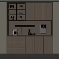 Modern Wooden Wine Cabinet With Glass Doors For Display And Storage