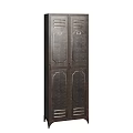 Vintage Industrial Metal Locker With Double Doors And Classic Panel Design
