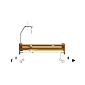 Wooden Medical Bed With Wheels And Overhead Lamp For Patient Care