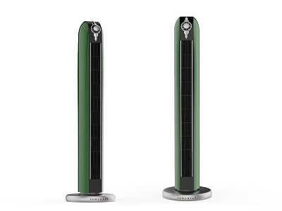 Two Green Tower Air Cooler Fans With Modern Design And Stable Base 3d model