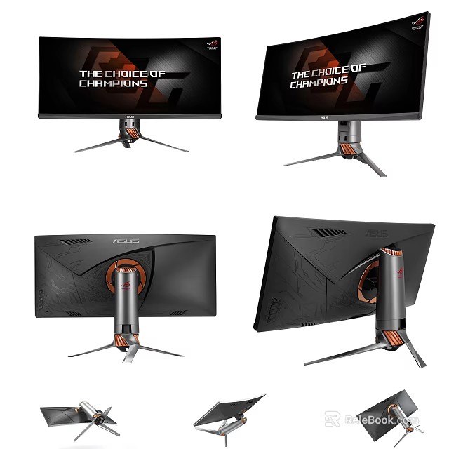 ASUS Gaming Computer Monitor With Curved Screen Ergonomic Stand And Multiple Angles 3d model 