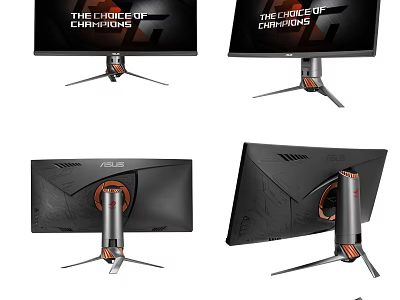 ASUS Gaming Computer Monitor With Curved Screen Ergonomic Stand And Multiple Angles 3d model