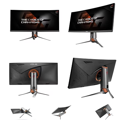 ASUS Gaming Computer Monitor With Curved Screen Ergonomic Stand And Multiple Angles 3d model
