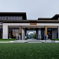 New Chinese-style Sales Office Building Demonstration Area 3d model