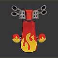 Colorful Toy Aircraft With Red Yellow Flame Design Green Light And Mechanical Parts