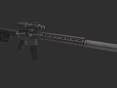 Modern Tactical Rifle With High Precision Scope And Ergonomic Grip Design 3d model